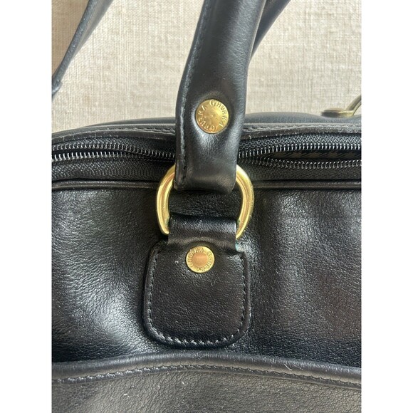 Ghurka MH No.174 All Leather Black Briefcase Shoulder Bag w/Storage belt Vintage - Picture 6 of 16